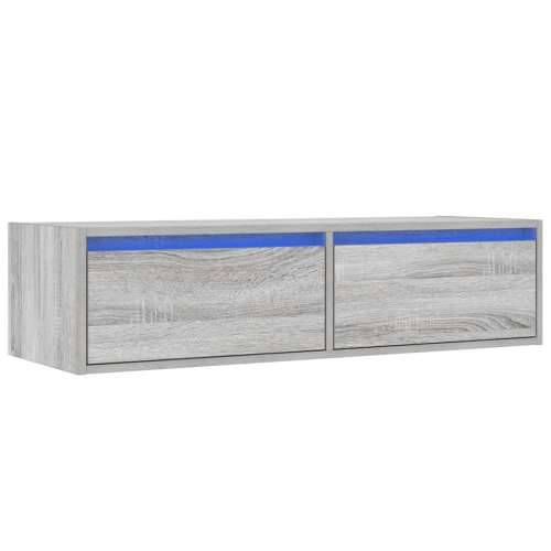 TV ormarić s LED svjetlima boja hrasta sonome 100X35,5x25 cm - Sivi hrast sonoma 1 100 cm Cijena