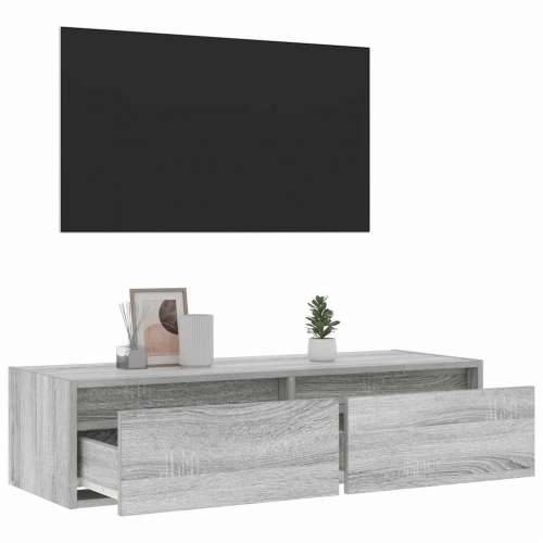 TV ormarić s LED svjetlima boja hrasta sonome 100X35,5x25 cm - Sivi hrast sonoma 1 100 cm Cijena