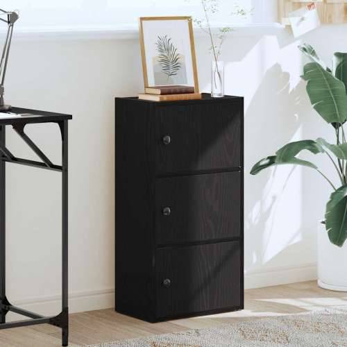 Regal za knjige crni hrasta 40x24x77 cm od konstruiranog drva - Crna 1 77 cm Cijena