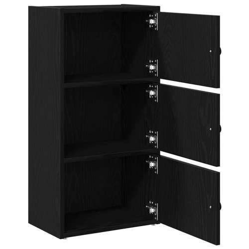 Regal za knjige crni hrasta 40x24x77 cm od konstruiranog drva - Crna 1 77 cm Cijena