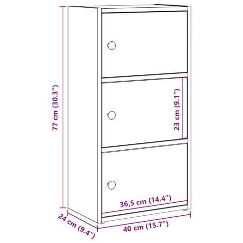Regal za knjige crni hrasta 40x24x77 cm od konstruiranog drva - Crna 1 77 cm Cijena