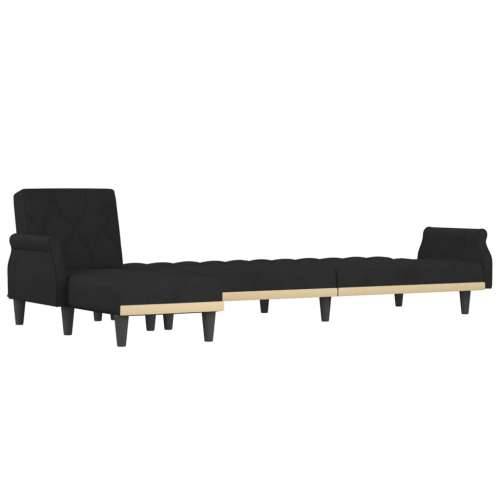 Kutna garnitura na razvlačenje crna 271x140x70 cm baršunasta - Crna Cijena