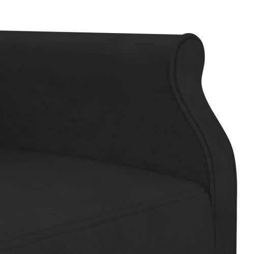 Kutna garnitura na razvlačenje crna 271x140x70 cm baršunasta - Crna Cijena