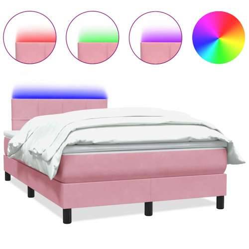 Box Spring krevet s madracem ružičasti 120x220 cm samt - Ružičasta 120 x 220 cm Blok s kvadratima Cijena