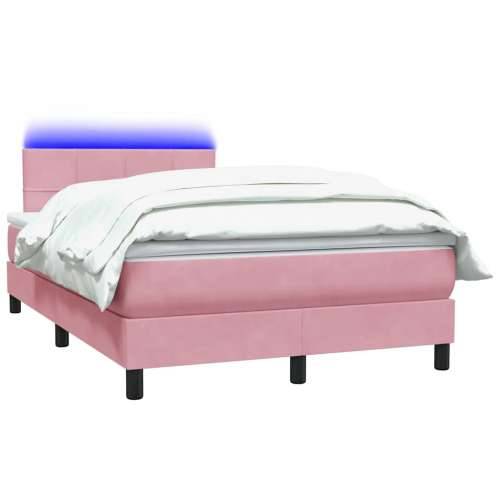 Box Spring krevet s madracem ružičasti 120x220 cm samt - Ružičasta 120 x 220 cm Blok s kvadratima Cijena