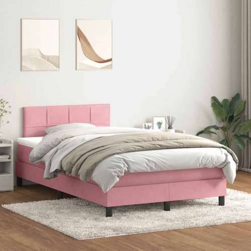 Box Spring krevet s madracem ružičasti 120x220 cm samt - Ružičasta 120 x 220 cm Blok s kvadratima Cijena