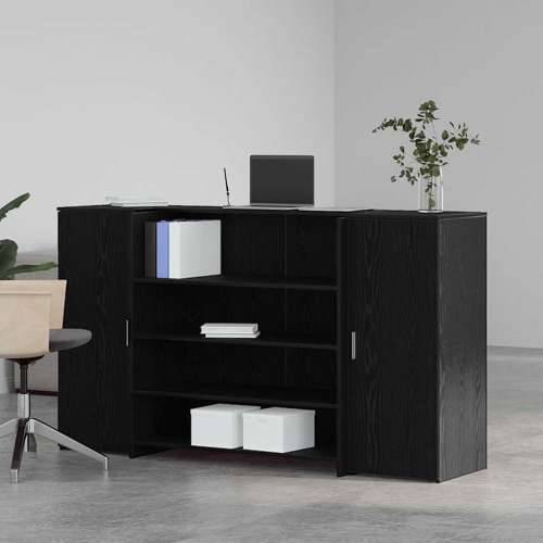 Recepcijski stol crni hrast 180x50x103,5 cm konstruiranog drva - Crna 180 x 50 x 103.5 cm Cijena