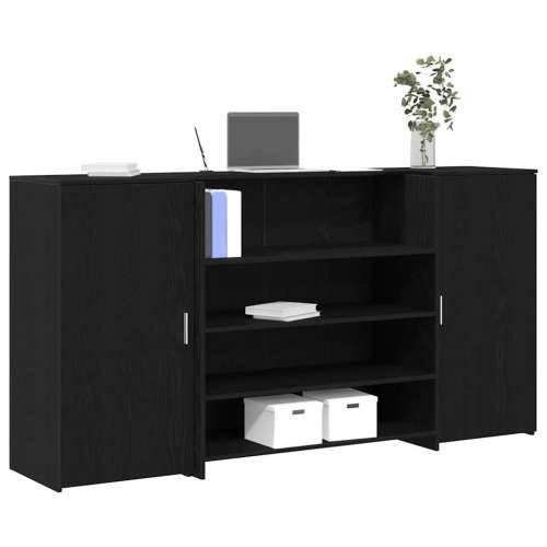 Recepcijski stol crni hrast 200x50x103,5 cm konstruiranog drva - Crna 200 x 50 x 103.5 cm Cijena
