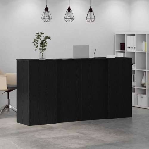 Recepcijski stol crni hrast 200x50x103,5 cm konstruiranog drva - Crna 200 x 50 x 103.5 cm Cijena