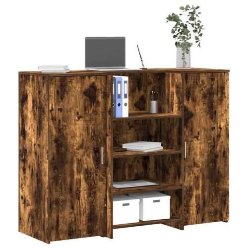 Recepcijski stol 135x50x103,5 cm od konstruiranog drva - Dimljeni hrast 135 x 50 x 103.5 cm Cijena