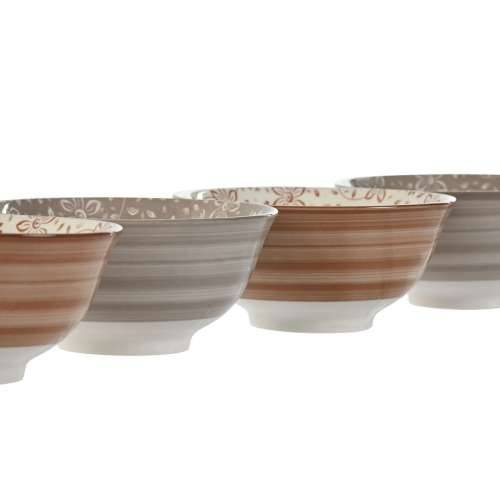 Set Zdjela Home ESPRIT Smeđa Bež Porculan Ziedi Shabby Chic 15 x 15 x 7 cm Cijena