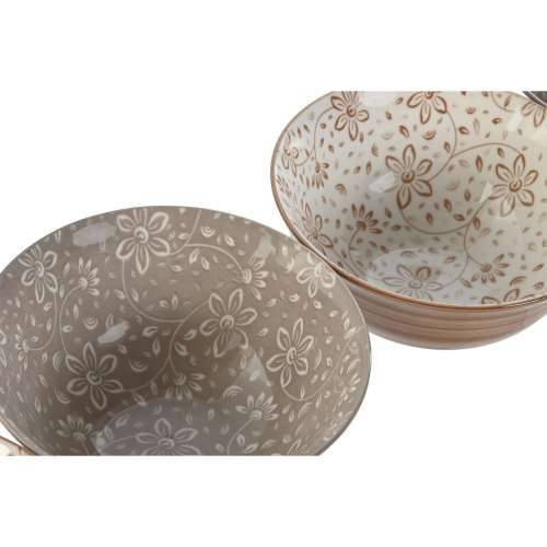 Set Zdjela Home ESPRIT Smeđa Bež Porculan Ziedi Shabby Chic 15 x 15 x 7 cm Cijena