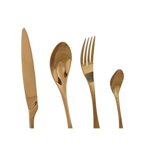 Pribor za Jelo Home ESPRIT zlatan Nehrđajući Čelik 2 x 1,5 x 25,5 cm 16 Dijelovi Cijena