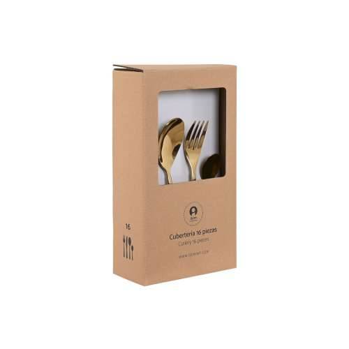 Pribor za Jelo Home ESPRIT zlatan Nehrđajući Čelik 1,8 x 0,8 x 23,5 cm 16 Dijelovi Cijena