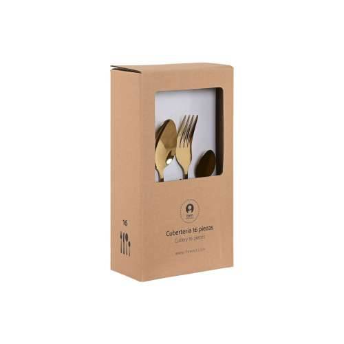 Pribor za Jelo Home ESPRIT zlatan Nehrđajući Čelik 2 x 0,4 x 24 cm 16 Dijelovi Cijena