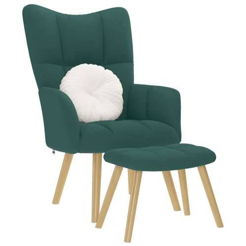 Stolica za opuštanje s tabureom od tkanine tamnozelena - Tamnozelena 1 with stool Cijena