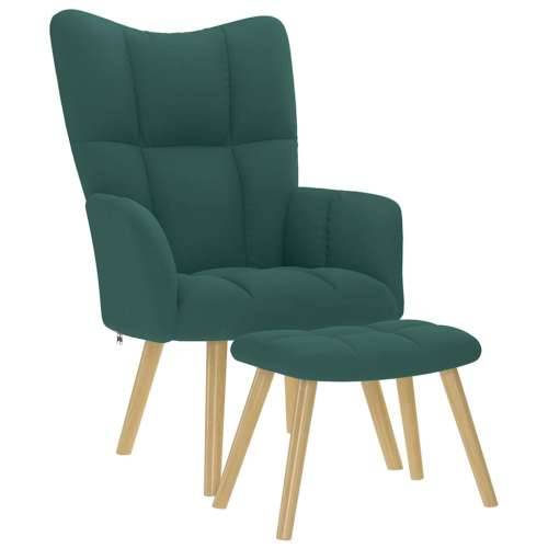 Stolica za opuštanje s tabureom od tkanine tamnozelena - Tamnozelena 1 with stool Cijena