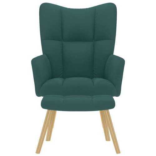 Stolica za opuštanje s tabureom od tkanine tamnozelena - Tamnozelena 1 with stool Cijena