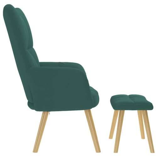 Stolica za opuštanje s tabureom od tkanine tamnozelena - Tamnozelena 1 with stool Cijena