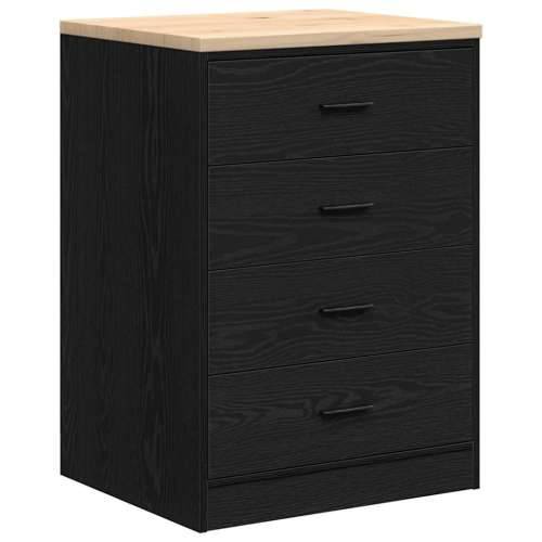 Garažni ormar za odlaganje crni 60x51x85 cm masivne borovine - Crna 60 x 51 x 85 cm 1 4 darwers Cijena