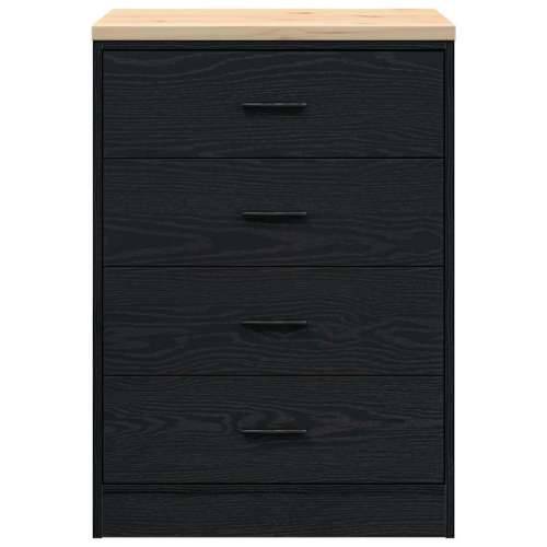 Garažni ormar za odlaganje crni 60x51x85 cm masivne borovine - Crna 60 x 51 x 85 cm 1 4 darwers Cijena