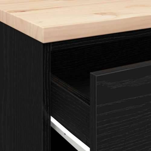 Garažni ormar za odlaganje crni 60x51x85 cm masivne borovine - Crna 60 x 51 x 85 cm 1 4 darwers Cijena