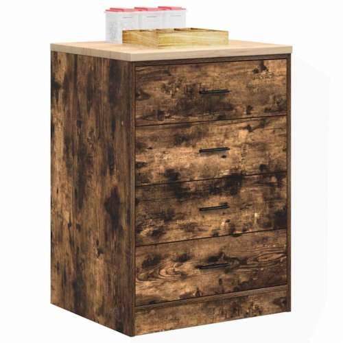 Garažni ormar za odlaganje 60x51x85 cm masivne borovine - Dimljeni hrast 60 x 51 x 85 cm 1 4 darwers Cijena