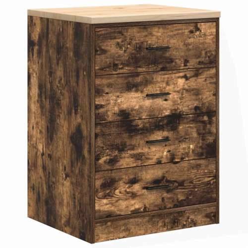 Garažni ormar za odlaganje 60x51x85 cm masivne borovine - Dimljeni hrast 60 x 51 x 85 cm 1 4 darwers Cijena