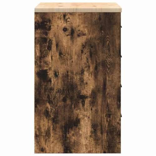 Garažni ormar za odlaganje 60x51x85 cm masivne borovine - Dimljeni hrast 60 x 51 x 85 cm 1 4 darwers Cijena