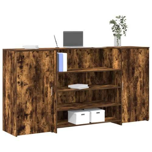 Recepcijski stol 200x50x103,5 cm od konstruiranog drva - Dimljeni hrast 200 x 50 x 103.5 cm Cijena