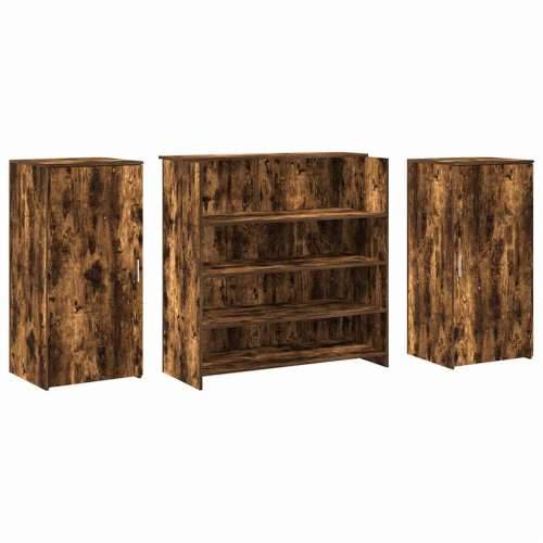 Recepcijski stol 200x50x103,5 cm od konstruiranog drva - Dimljeni hrast 200 x 50 x 103.5 cm Cijena