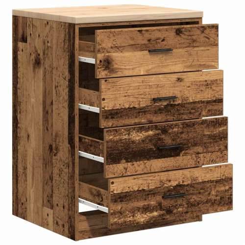 Garažni ormar za odlaganje 60x51x85 cm masivne borovine - Staro drvo 60 x 51 x 85 cm 1 4 darwers Cijena