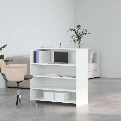 Recepcijski stol bijeli 100x50x103,5 cm od konstruiranog drva - Bijela 100 x 50 x 103.5 cm Cijena