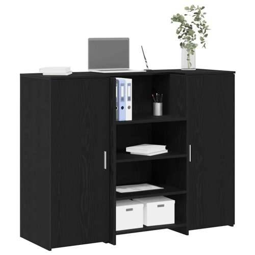 Recepcijski stol crni hrast 135x50x103,5 cm konstruiranog drva - Crna 135 x 50 x 103.5 cm Cijena