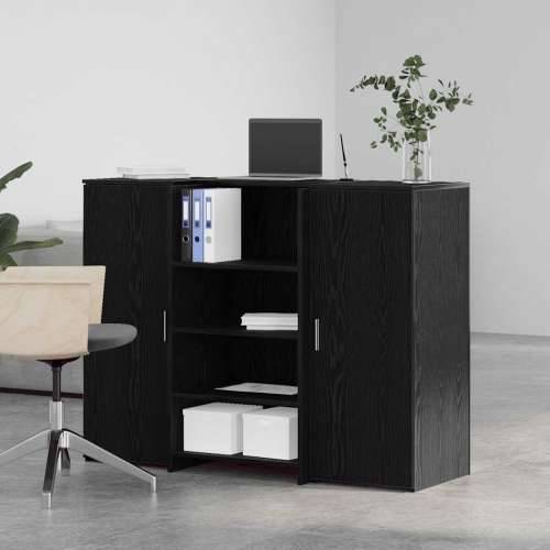 Recepcijski stol crni hrast 135x50x103,5 cm konstruiranog drva - Crna 135 x 50 x 103.5 cm Cijena