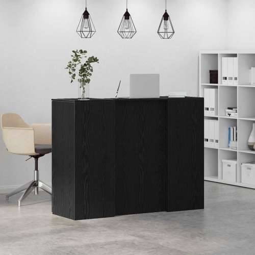 Recepcijski stol crni hrast 135x50x103,5 cm konstruiranog drva - Crna 135 x 50 x 103.5 cm Cijena
