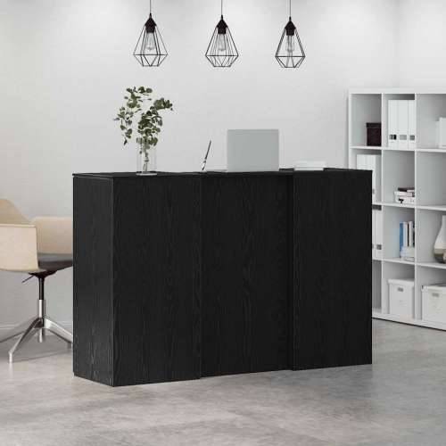 Recepcijski stol crni hrast 155x50x103,5 cm konstruiranog drva - Crna 155 x 50 x 103.5 cm Cijena