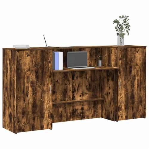 Recepcijski stol 200x50x103,5 cm od konstruiranog drva - Dimljeni hrast 200 x 50 x 103.5 cm Cijena