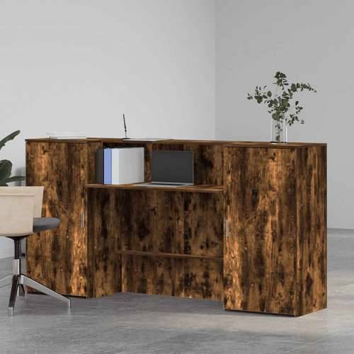 Recepcijski stol 200x50x103,5 cm od konstruiranog drva - Dimljeni hrast 200 x 50 x 103.5 cm Cijena