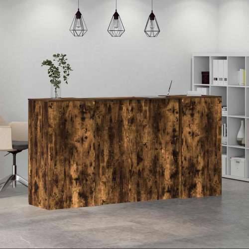 Recepcijski stol 200x50x103,5 cm od konstruiranog drva - Dimljeni hrast 200 x 50 x 103.5 cm Cijena