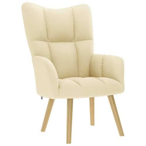 Stolica za opuštanje s tabureom od tkanine krem - Krema 1 with stool Cijena