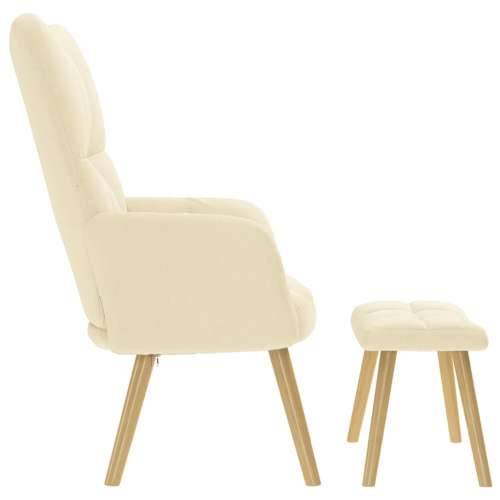 Stolica za opuštanje s tabureom od tkanine krem - Krema 1 with stool Cijena