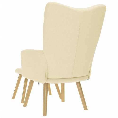 Stolica za opuštanje s tabureom od tkanine krem - Krema 1 with stool Cijena