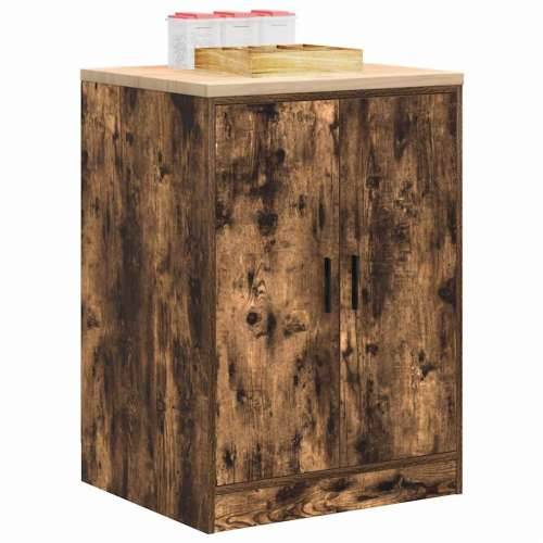Garažni ormar za odlaganje 60x51x85 cm masivne borovine - Dimljeni hrast 60 x 51 x 85 cm 1 2 vrata Cijena