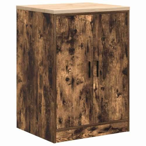 Garažni ormar za odlaganje 60x51x85 cm masivne borovine - Dimljeni hrast 60 x 51 x 85 cm 1 2 vrata Cijena