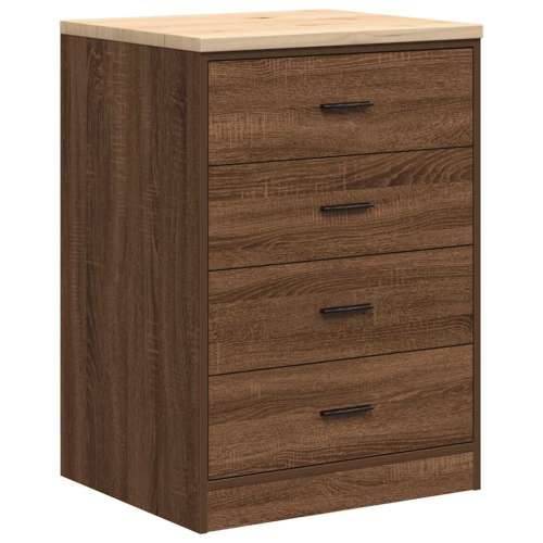 Garažni ormar za odlaganje 60x51x85 cm masivne borovine - Smeđi hrast 60 x 51 x 85 cm 1 4 darwers Cijena