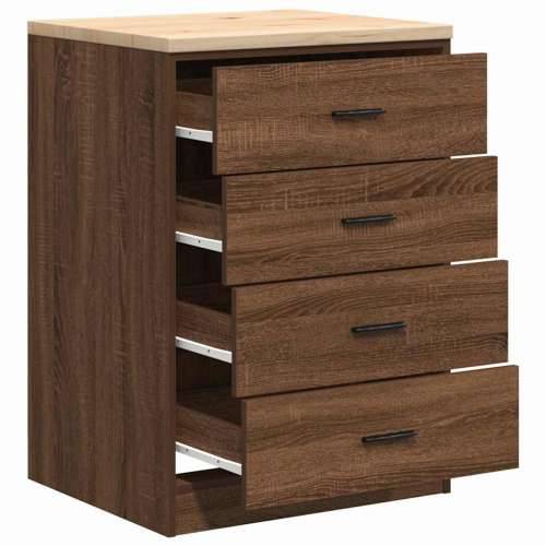 Garažni ormar za odlaganje 60x51x85 cm masivne borovine - Smeđi hrast 60 x 51 x 85 cm 1 4 darwers Cijena