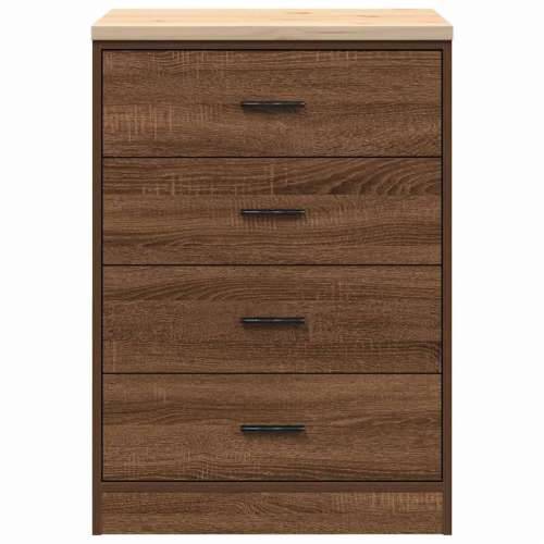 Garažni ormar za odlaganje 60x51x85 cm masivne borovine - Smeđi hrast 60 x 51 x 85 cm 1 4 darwers Cijena