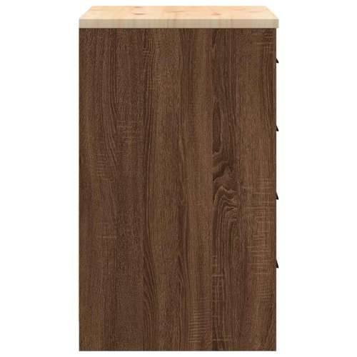 Garažni ormar za odlaganje 60x51x85 cm masivne borovine - Smeđi hrast 60 x 51 x 85 cm 1 4 darwers Cijena