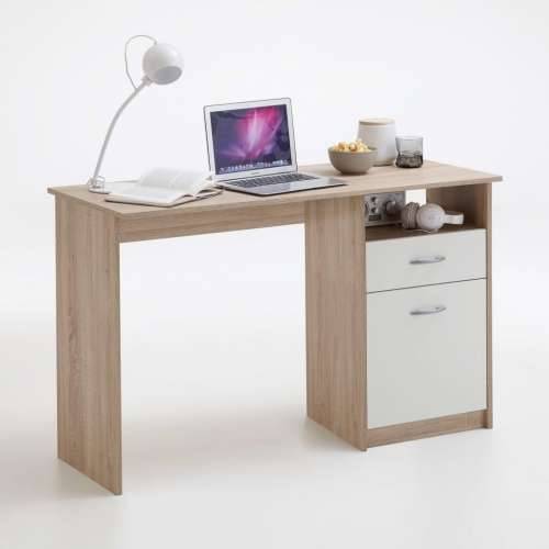 FMD radni stol s 1 ladicom 123 x 50 x 76,5 cm boja hrasta i bijela Cijena